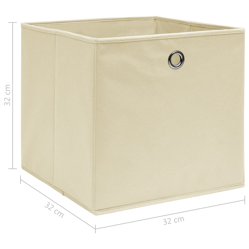 Berkfield Storage Boxes 4 pcs Cream 32x32x32 cm Fabric