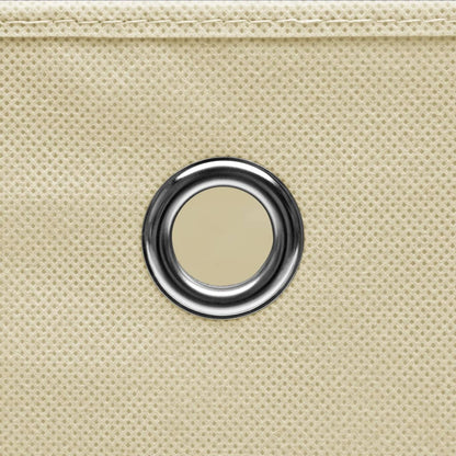 Berkfield Storage Boxes with Lid 10 pcs Cream 32x32x32 cm Fabric