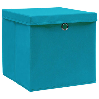 Berkfield Storage Boxes with Lids 4 pcs Baby Blue 32x32x32 cm Fabric