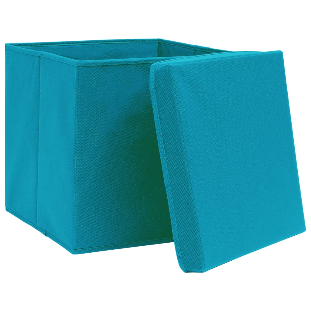 Berkfield Storage Boxes with Lids 4 pcs Baby Blue 32x32x32 cm Fabric