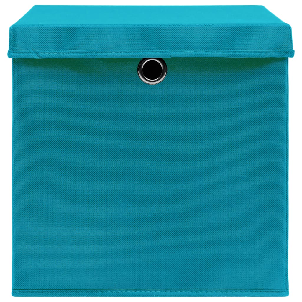 Berkfield Storage Boxes with Lids 4 pcs Baby Blue 32x32x32 cm Fabric