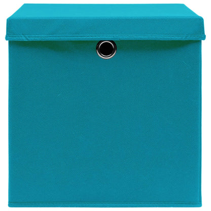 Berkfield Storage Boxes with Lids 4 pcs Baby Blue 32x32x32 cm Fabric