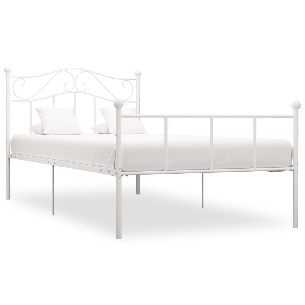 Berkfield Bed Frame White Metal 100x200 cm
