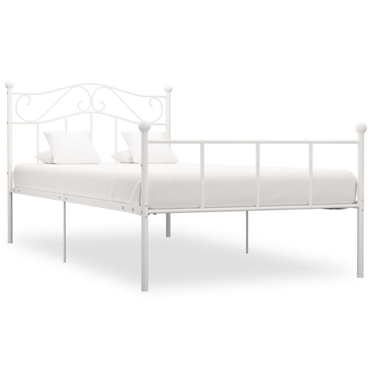 Berkfield Bed Frame White Metal 100x200 cm