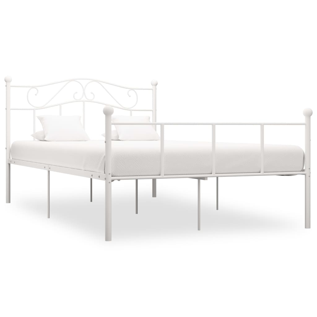 Berkfield Bed Frame White Metal 120x200 cm