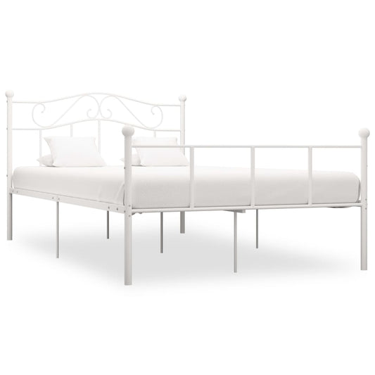 Berkfield Bed Frame White Metal 120x200 cm
