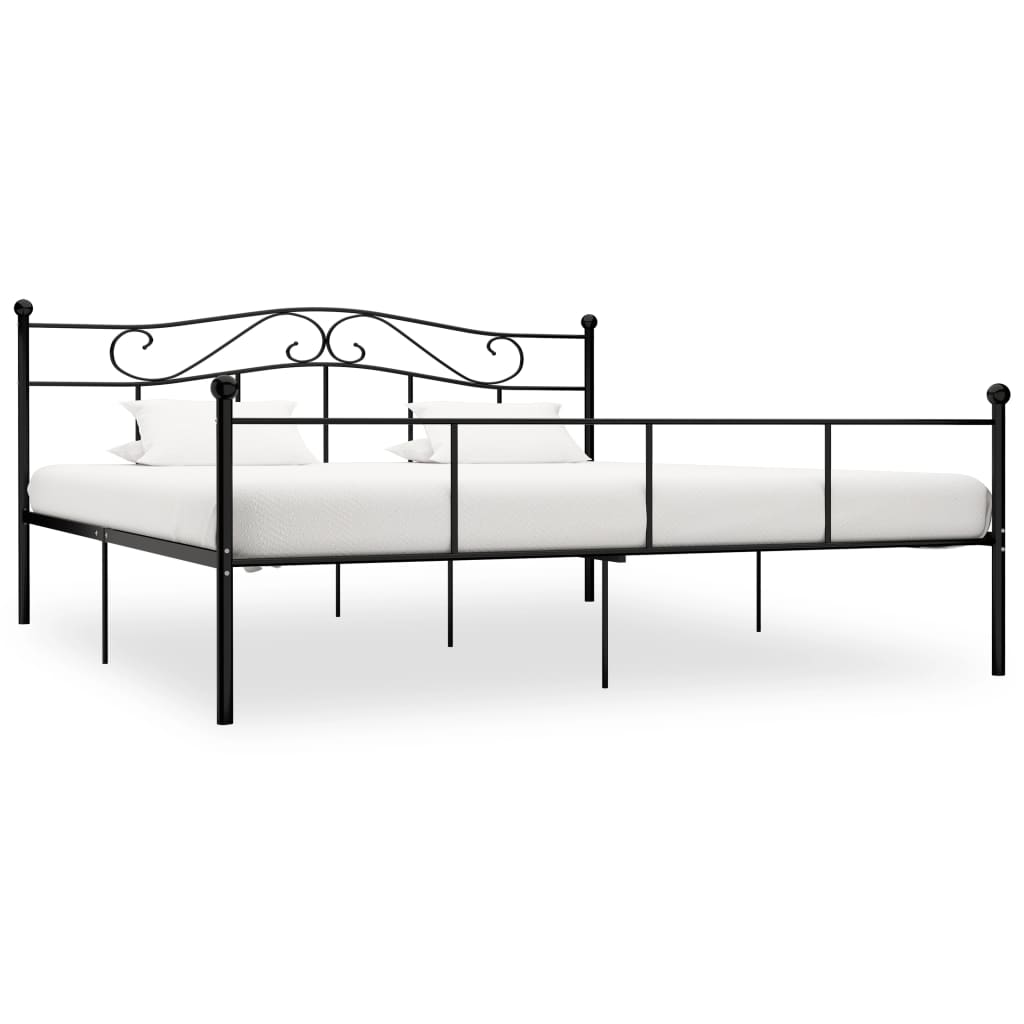 Berkfield Bed Frame Black Metal 200x200 cm