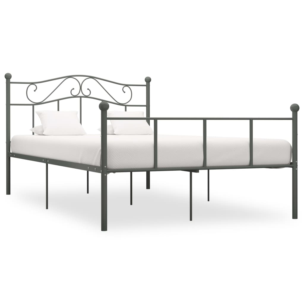 Berkfield Bed Frame Grey Metal 160x200 cm