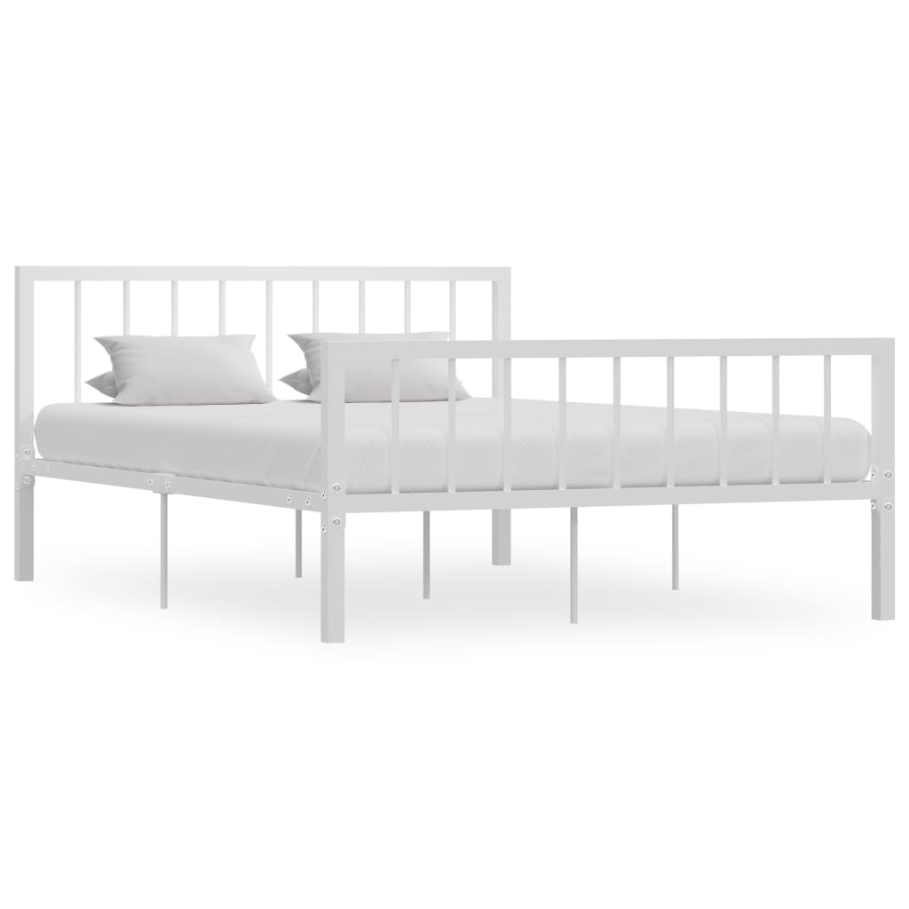 Berkfield Bed Frame White Metal 140x200 cm