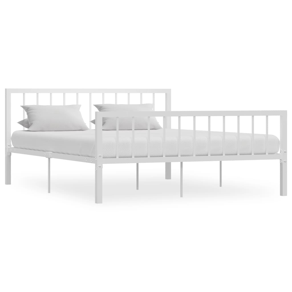 Berkfield Bed Frame White Metal 160x200 cm
