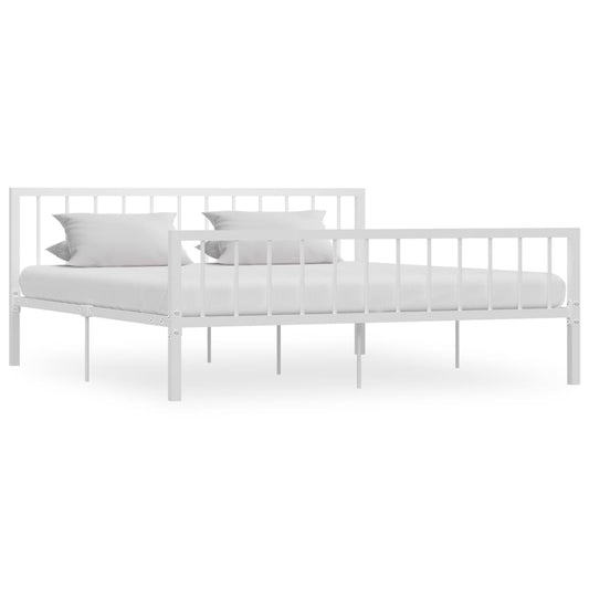 Berkfield Bed Frame White Metal 180x200 cm 6FT Super King