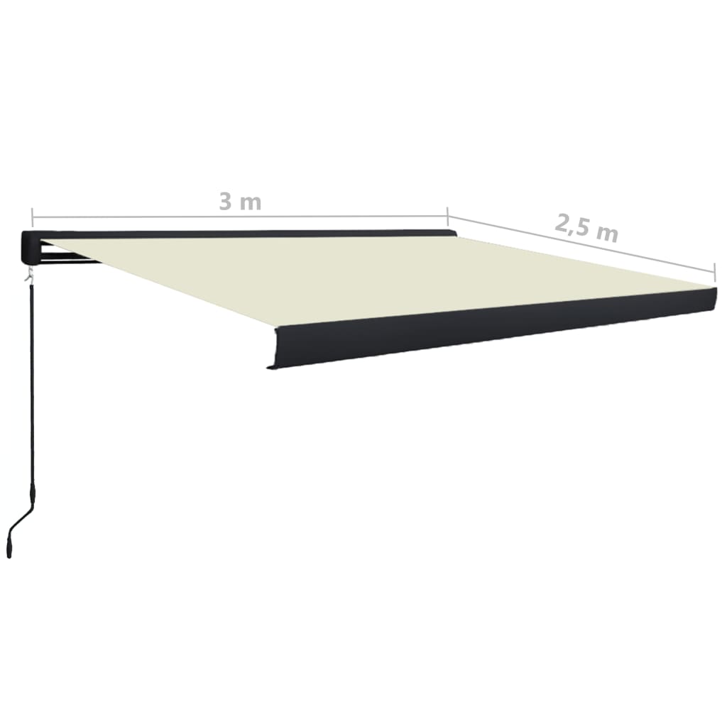 Berkfield Manual Cassette Awning 300x250 cm Cream