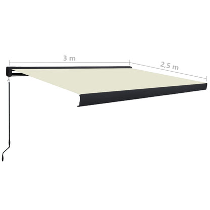 Berkfield Manual Cassette Awning 300x250 cm Cream