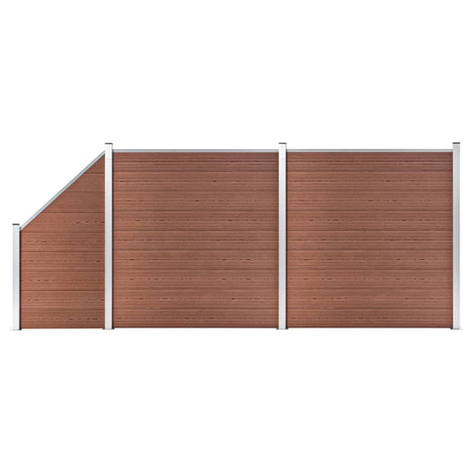 Berkfield WPC Fence Set 2 Square + 1 Slanted 446x186 cm Brown
