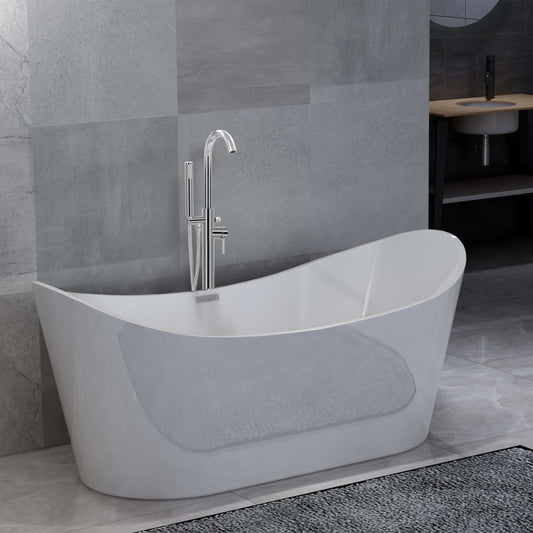 Berkfield Freestanding Bathtub and Faucet 204 L 118.5 cm Silver