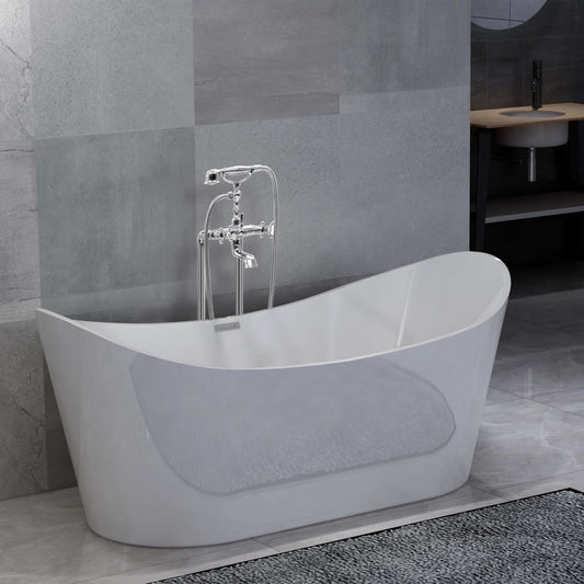 Berkfield Freestanding Bathtub and Faucet 204 L 99.5 cm Silver