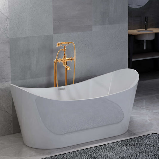 Berkfield Freestanding Bathtub and Faucet 204 L 99.5 cm Gold