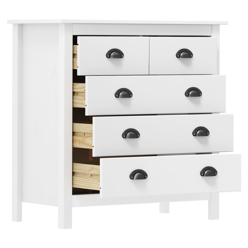 Berkfield Sideboard Hill White 79x40x80 cm Solid Pine Wood