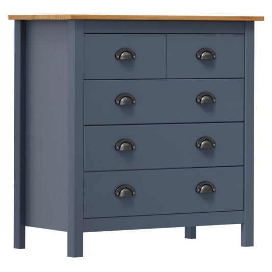 Berkfield Sideboard Hill Grey 79x40x80 cm Solid Pine Wood