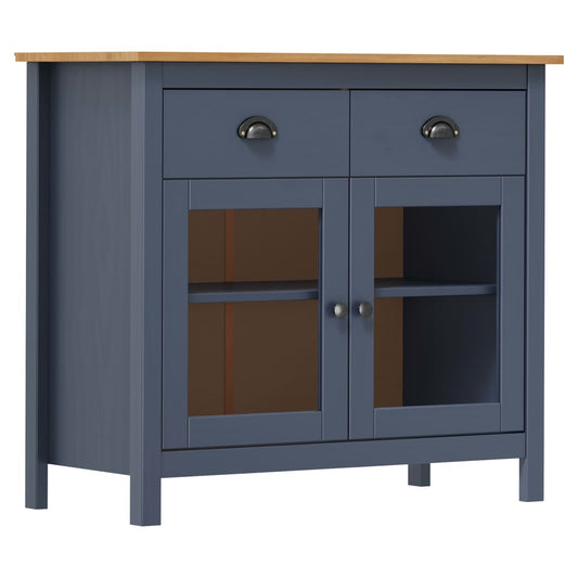 Berkfield Sideboard Hill Grey 90x40x80 cm Solid Pine Wood