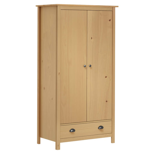 Berkfield 2-Door Wardrobe Hill 89x50x170 cm Solid Pine Wood