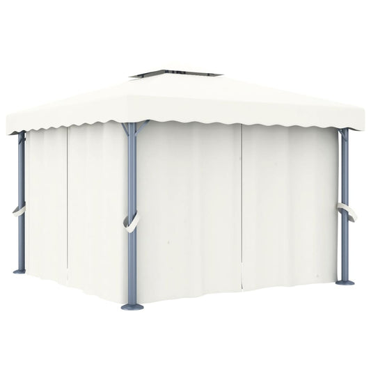 Berkfield Gazebo with Curtain 3x3 m Cream White Aluminium