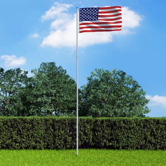 Berkfield US Flag and Pole Aluminium 6 m