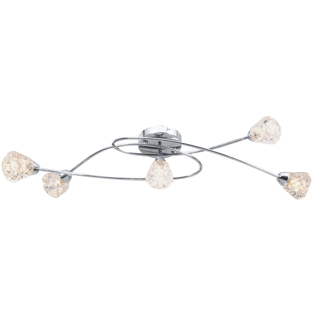 Berkfield Ceiling Lamp with Glass Lattice Shades for 5 G9 Bulbs