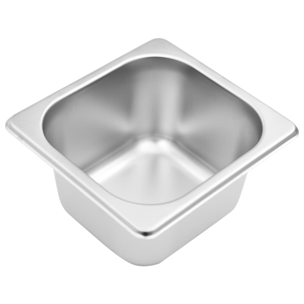 Berkfield Gastronorm Container Holder with 3 GN 1/6 Pan Stainless Steel
