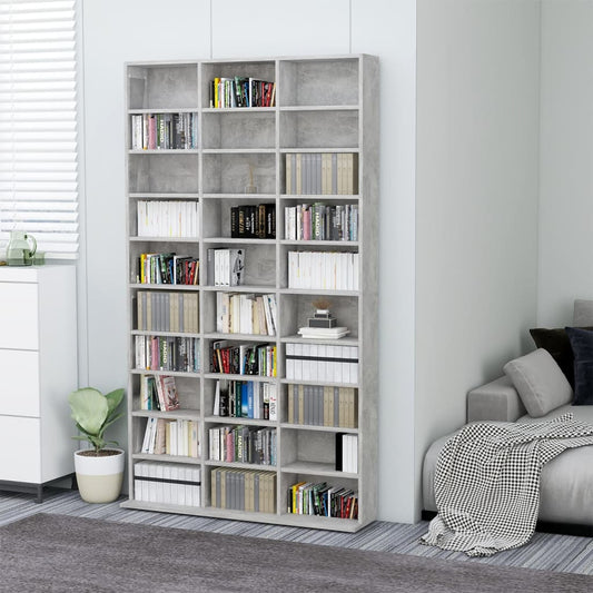 Berkfield CD Cabinet Concrete Grey 102x16x177.5 cm Engineered Wood