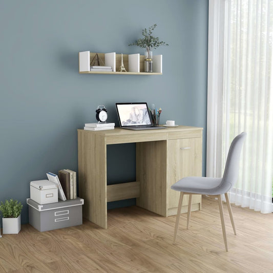 Berkfield Desk Sonoma Oak 100x50x76 cm Engineered Wood