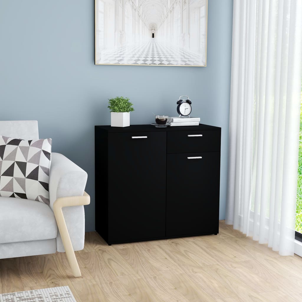 Berkfield Sideboard Black 80x36x75 cm Engineered Wood