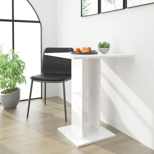 Berkfield Bistro Table High Gloss White 60x60x75 cm Engineered Wood