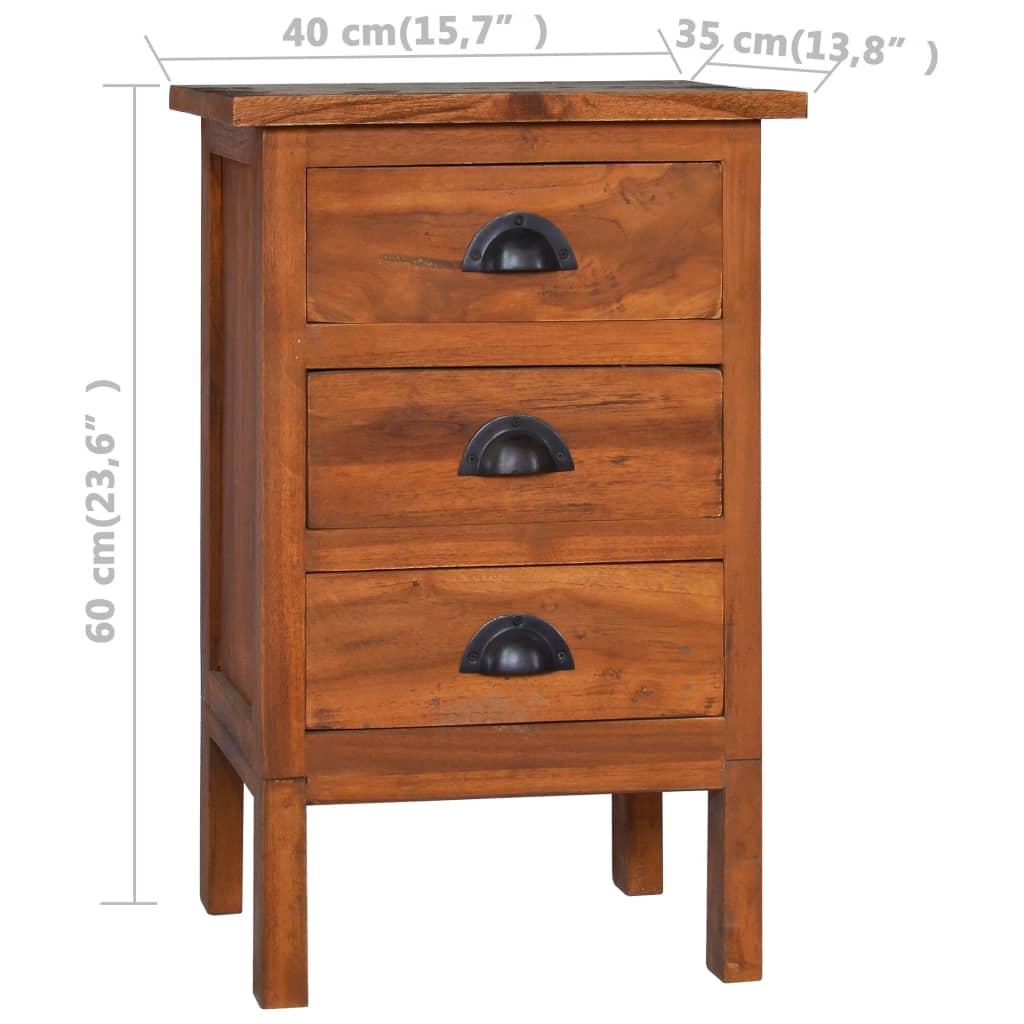Berkfield Bedside Cabinet 40x35x60 cm Solid Teak Wood