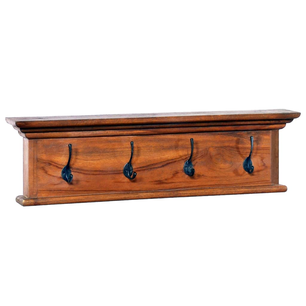 Berkfield Wall Mounted Coat Rack 70x10x20 cm Solid Teak Wood