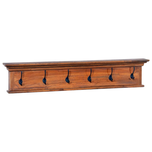 Berkfield Wall Mounted Coat Rack 100x10x20 cm Solid Teak Wood