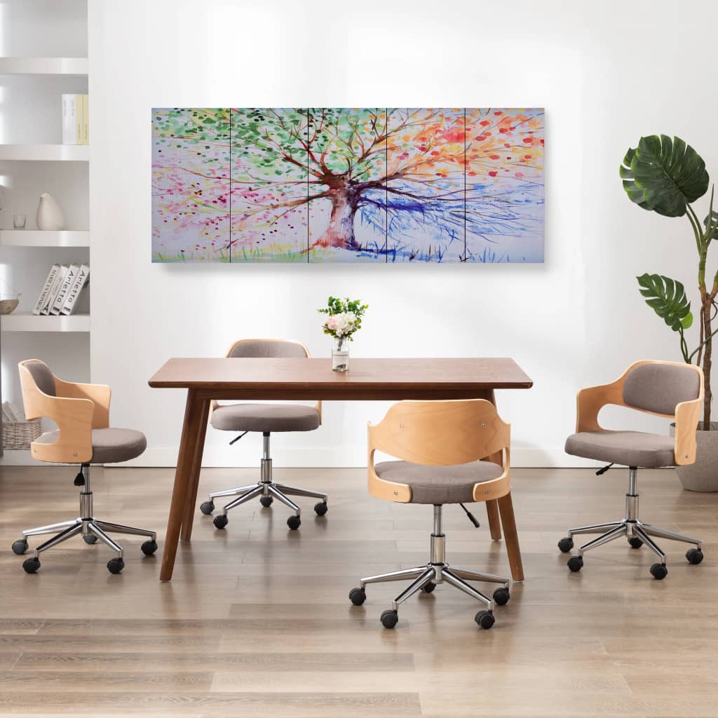 Berkfield Canvas Wall Print Set Raining Tree Multicolour 200x80 cm