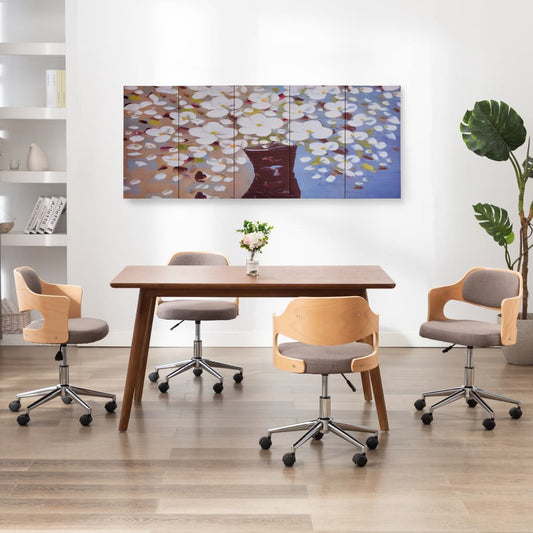 Berkfield Canvas Wall Print Set Flowers in a Vase Multicolour 200x80 cm