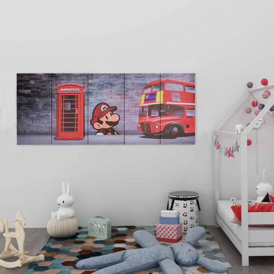 Berkfield Canvas Wall Print Set London Multicolour 150x60 cm