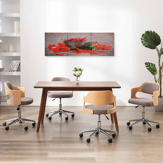 Berkfield Canvas Wall Print Set Paprika Multicolour 120x40 cm