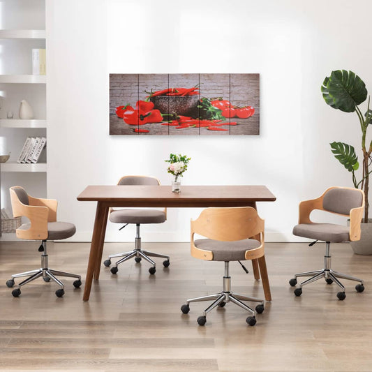 Berkfield Canvas Wall Print Set Paprika Multicolour 150x60 cm
