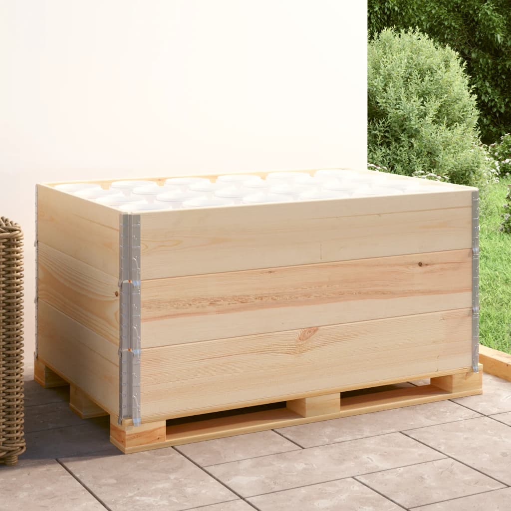 Berkfield Pallet Collars 3 pcs 80x120 cm Solid Pine Wood