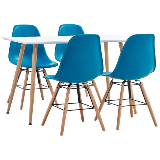 Berkfield 5 Piece Dining Set Plastic Turquoise