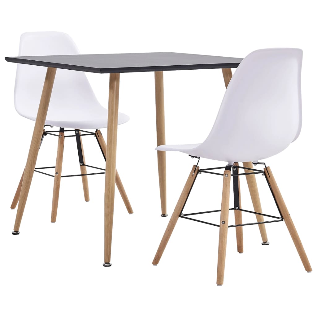 Berkfield 3 Piece Dining Set Plastic White