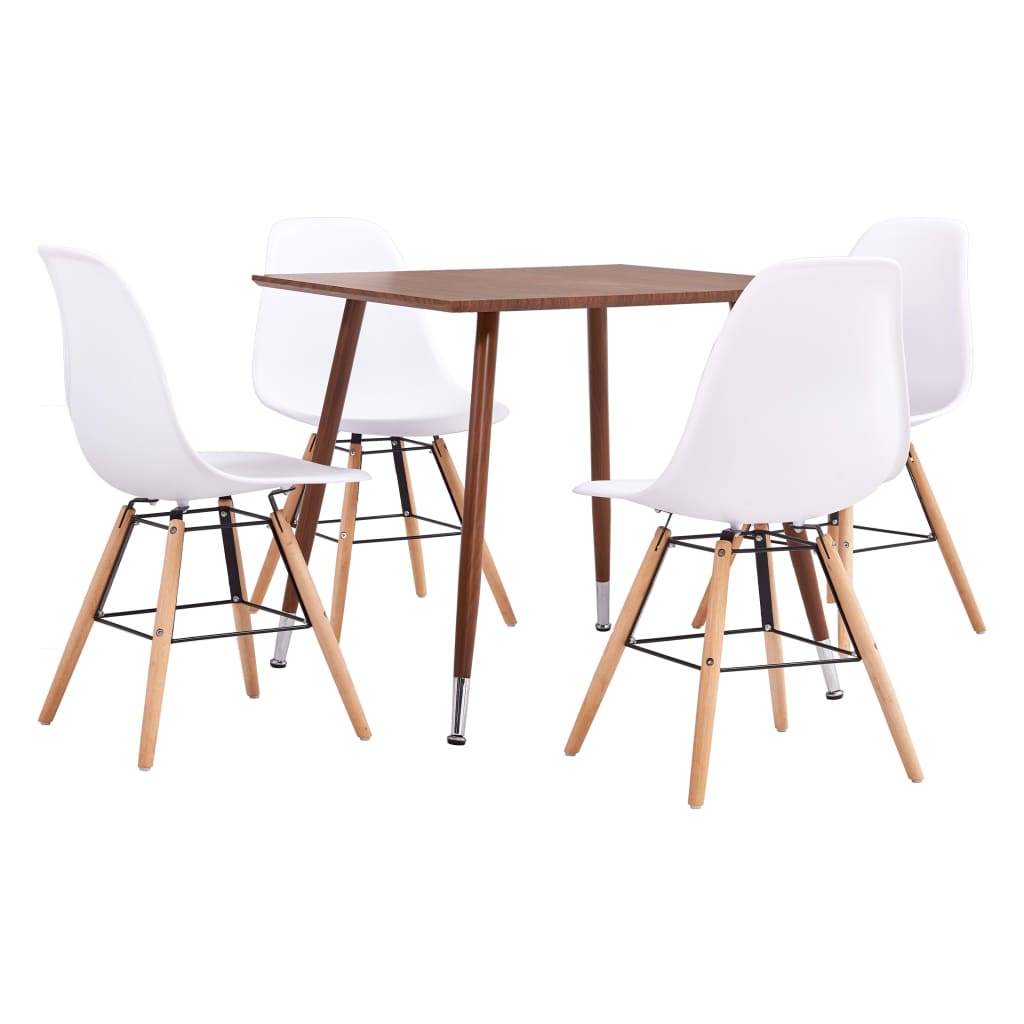 Berkfield 5 Piece Dining Set Plastic White