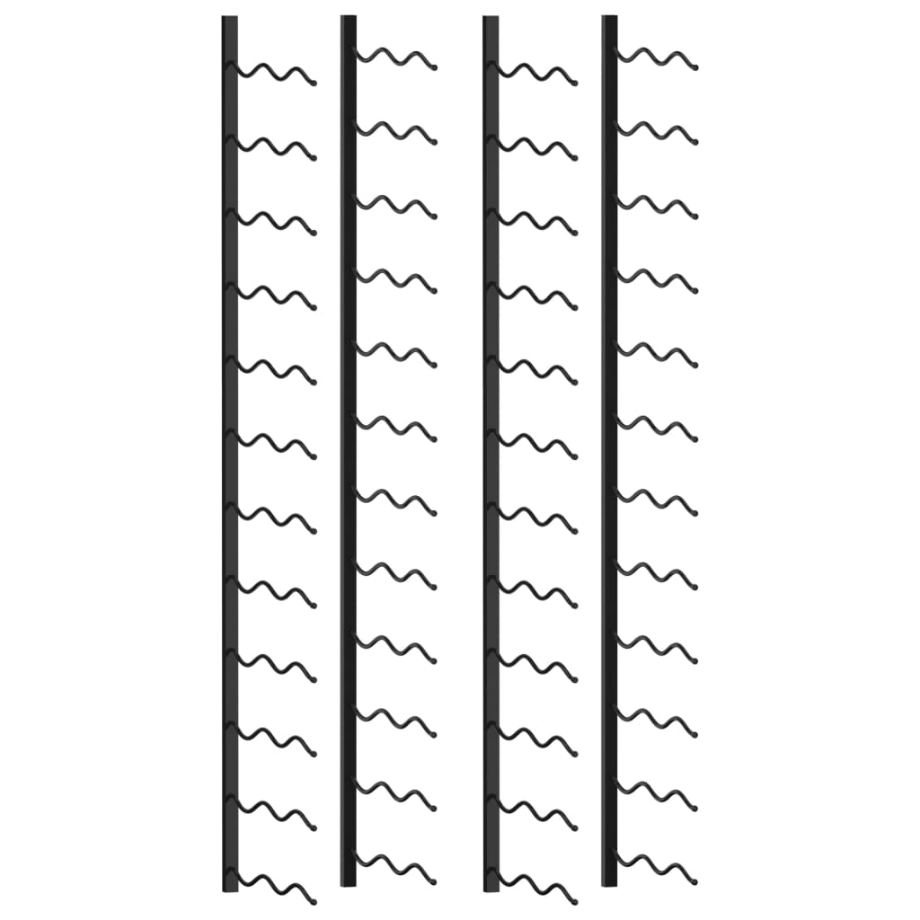 Berkfield Wall-mounted Wine Racks for 48 Bottles 2 pcs Black Iron