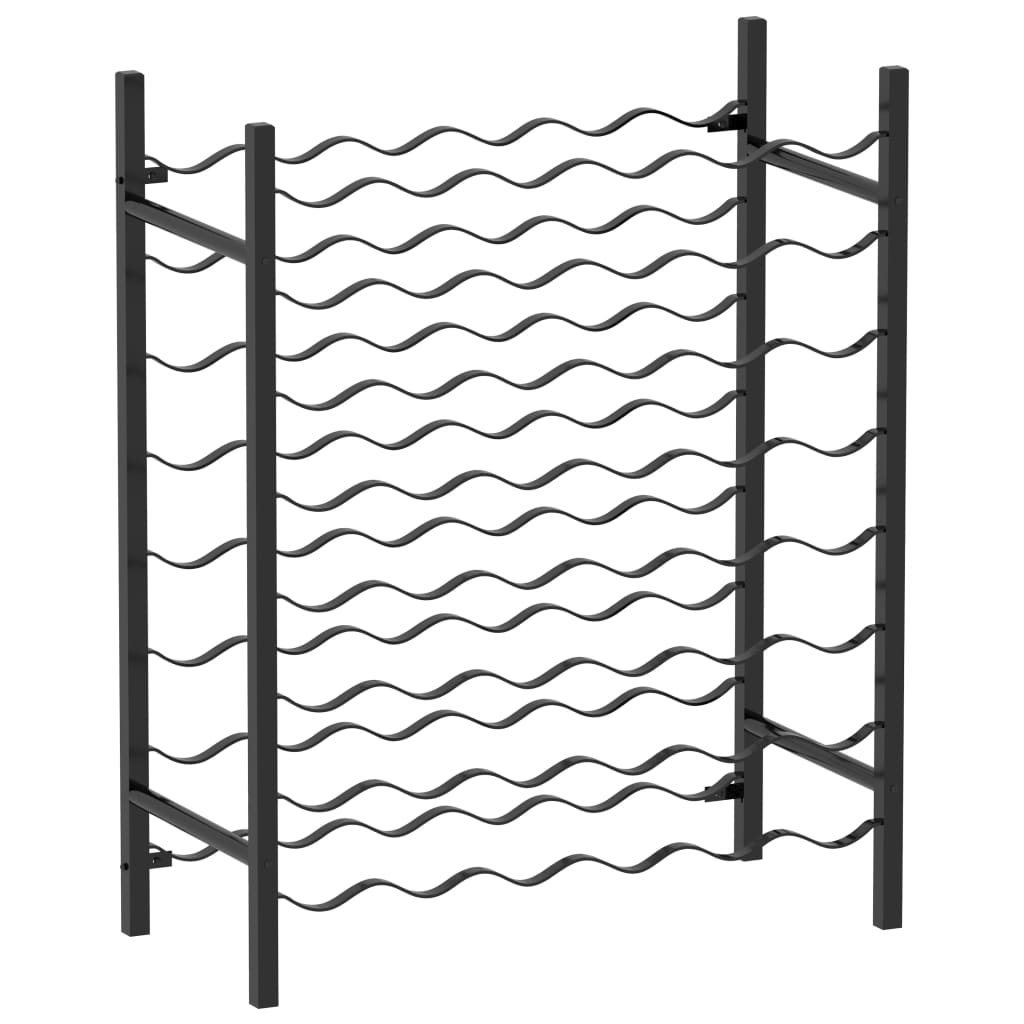 Berkfield Wine Rack for 48 Bottles Black Metal