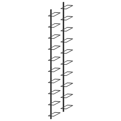 Berkfield Wall-mounted Wine Racks for 20 Bottles 2 pcs Black Metal
