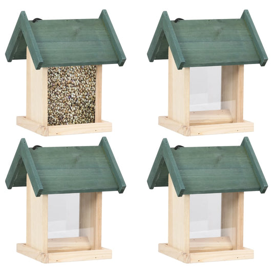 Berkfield Bird Feeders 4 pcs Firwood