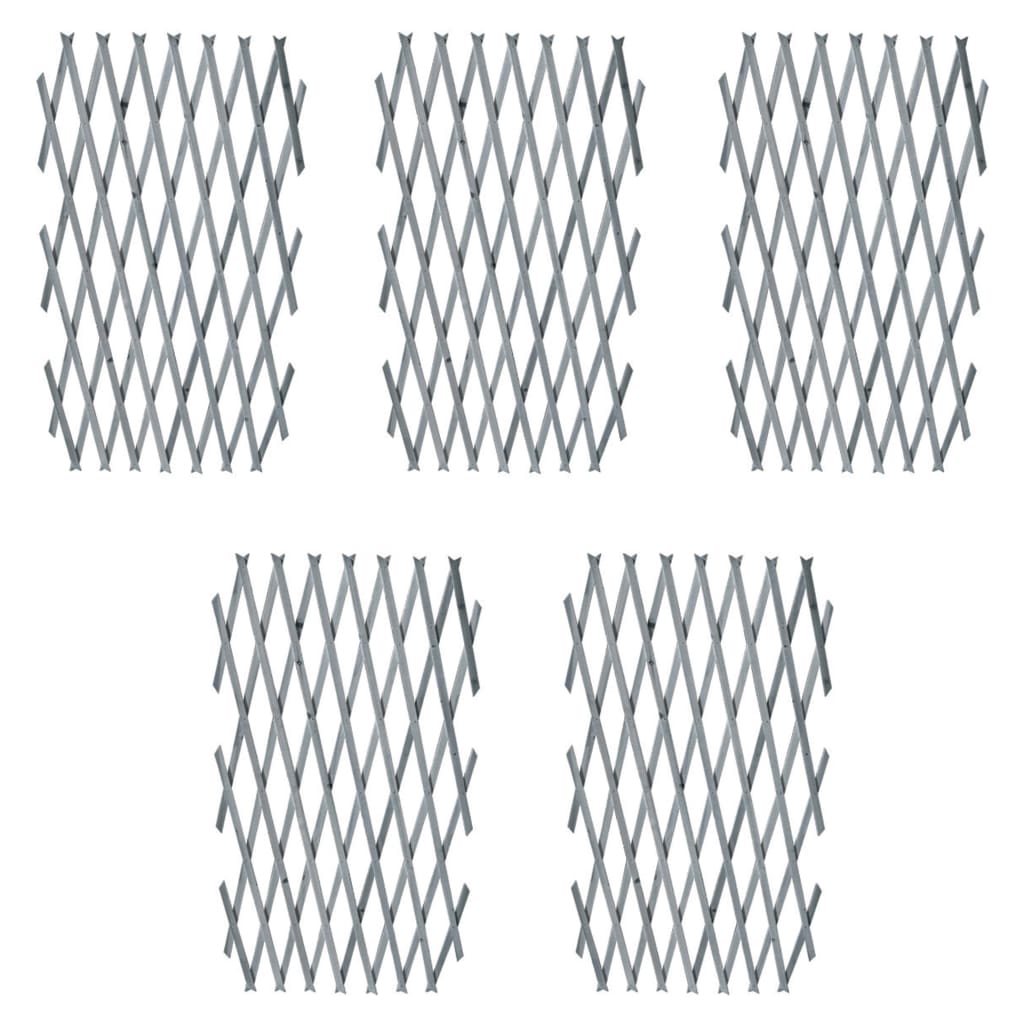 Berkfield Trellis Fences 5 pcs Solid Firwood 180x90 cm Grey